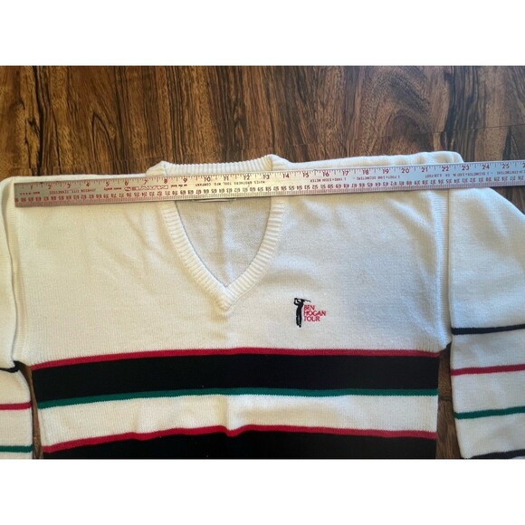 Ben Hogan Sweater Mens L Vintage Golf 80s 90’s Made In Taiwan Pullover Striped - Picture 8 of 10